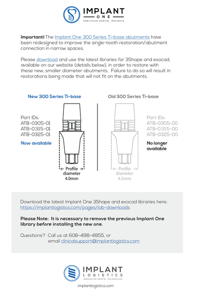 Implant One 300 Series Ti-Base Abutment