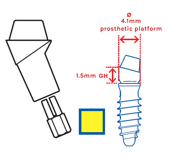 Leone MUA Abutment, Yellow
