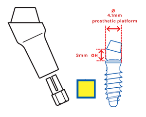 Leone MUA Abutment, Yellow