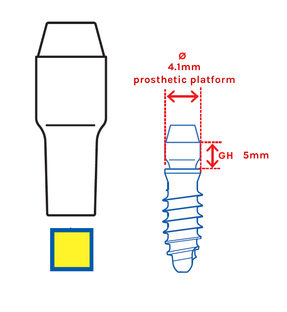 Leone MUA Abutment, Yellow