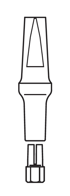 Leone Exacone 360 Straight Anatomical Abutment, Straight angled, 2 mm
