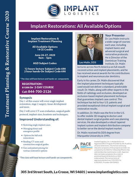 Implant Restorations & Implant Treatment Planning Course